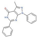 4H-PYRAZOLO[3,4-D]PYRIMIDIN-4-ONE, 1,5-DIHYDRO-3-METHYL-1,6-DIPHENYL-