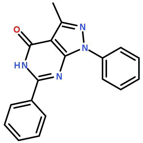 4H-PYRAZOLO[3,4-D]PYRIMIDIN-4-ONE, 1,5-DIHYDRO-3-METHYL-1,6-DIPHENYL-