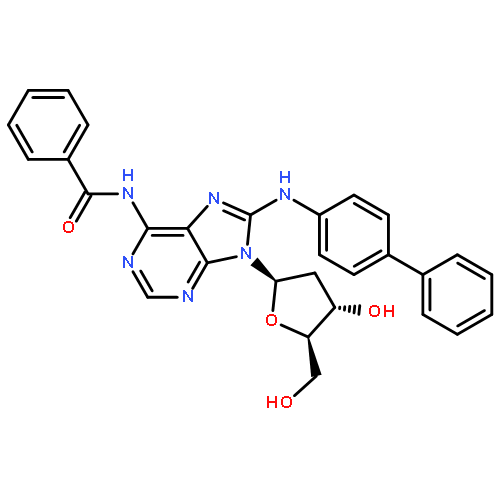 Adenosine, N-benzoyl-8-([1,1'-biphenyl]-4-ylamino)-2'-deoxy-