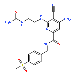 2-Pyridinecarboxamide,4-amino-6-[[2-[(aminocarbonyl)amino]ethyl]amino]-5-cyano-N-[[4-(methylsulfonyl)phenyl]methyl]-