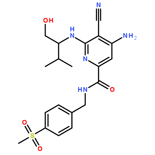 2-Pyridinecarboxamide,4-amino-5-cyano-6-[[(1R)-1-(hydroxymethyl)-2-methylpropyl]amino]-N-[[4-(methylsulfonyl)phenyl]methyl]-