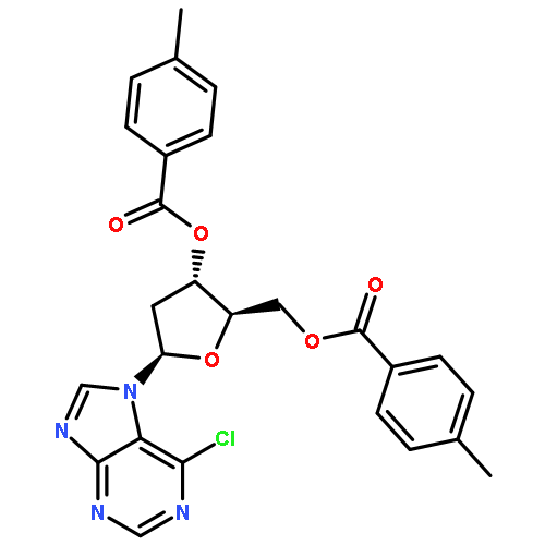 6-chloro-7-<2-deoxy-3,5-di-O-(4-toluoyl)-β-D-erythro-pentofuranosyl>-7H-purine