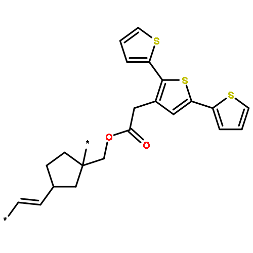 Poly[[[[(2-[2,2':5',2''-terthiophen]-3'-ylacetyl)oxy]methyl]-1,3-cyclopentane
diyl]-1,2-ethenediyl]