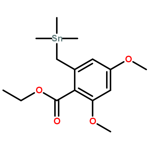 Benzoic acid, 2,4-dimethoxy-6-[(trimethylstannyl)methyl]-, ethyl ester