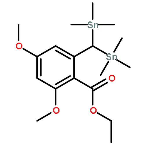 Benzoic acid, 2-[bis(trimethylstannyl)methyl]-4,6-dimethoxy-, ethyl ester