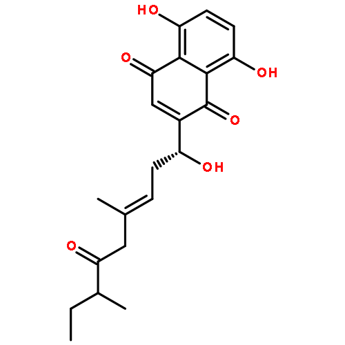 Butanoic acid,2-methyl-,(1R)-1-(1,4-dihydro-5,8-dihydroxy-1,4-dioxo-2-naphthalenyl)-4-methyl-3-penten-1-ylester