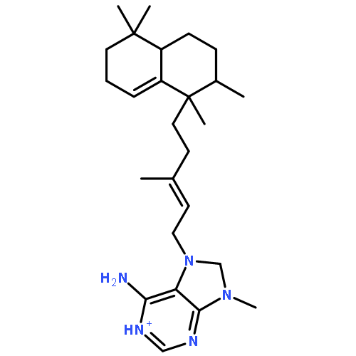 6-Amino-9-methyl-7-[(2E)-3-methyl-5-[(1R)-1,2,3,4,4aβ,5,6,7-octahydro-1,2β,5,5-tetramethylnaphthalen-1α-yl]-2-pentenyl]-7H-purin-9-ium