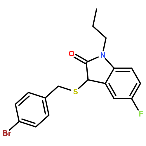 2H-Indol-2-one,3-[[(4-bromophenyl)methyl]thio]-5-fluoro-1,3-dihydro-1-propyl-