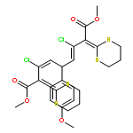 3,6-Nonadienedioic acid,3,7-dichloro-2,8-bis(1,3-dithian-2-ylidene)-5-(4-methoxyphenyl)-,1,9-dimethyl ester, (3E,6Z)-