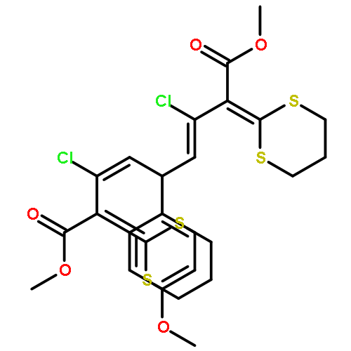 3,6-Nonadienedioic acid,3,7-dichloro-2,8-bis(1,3-dithian-2-ylidene)-5-(4-methoxyphenyl)-,1,9-dimethyl ester, (3E,6Z)-