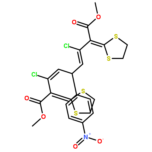 3,6-Nonadienedioic acid,3,7-dichloro-2,8-di-1,3-dithiolan-2-ylidene-5-(4-nitrophenyl)-,1,9-dimethyl ester, (3E,6Z)-