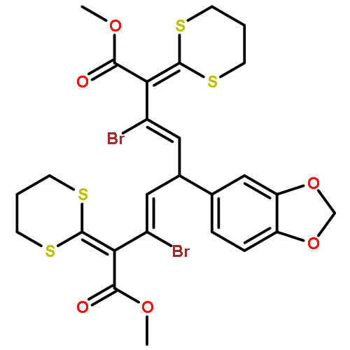 3,6-Nonadienedioic acid,5-(1,3-benzodioxol-5-yl)-3,7-dibromo-2,8-bis(1,3-dithian-2-ylidene)-,1,9-dimethyl ester, (3E,6Z)-