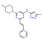 6-(4-Methyl-1-piperazinyl)-N-(5-methyl-1H-pyrazol-3-yl)-2-[(1E)-2-phenylethenyl]-4-pyrimidinamine