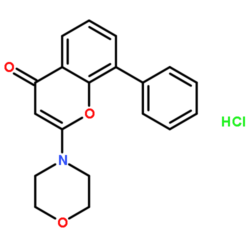 4H-1-Benzopyran-4-one,2-(4-morpholinyl)-8-phenyl-, hydrochloride (1:1)