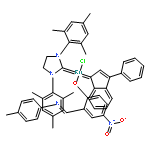 Chloro(1,3-dimesityl-2-imidazolidinylidene)(2-{(E)-[(4-methylphenyl)imino]methyl}-4-nitrophenolato-κO)(3-phenyl-1H-inden-1-ylidene)ruthenium