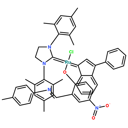 Chloro(1,3-dimesityl-2-imidazolidinylidene)(2-{(E)-[(4-methylphenyl)imino]methyl}-4-nitrophenolato-κO)(3-phenyl-1H-inden-1-ylidene)ruthenium