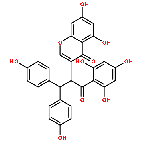 (+)-3-[1-[Bis(4-hydroxyphenyl)methyl]-2-oxo-2-(2,4,6-trihydroxyphenyl)ethyl]-5,7-dihydroxy-4H-1-benzopyran-4-one