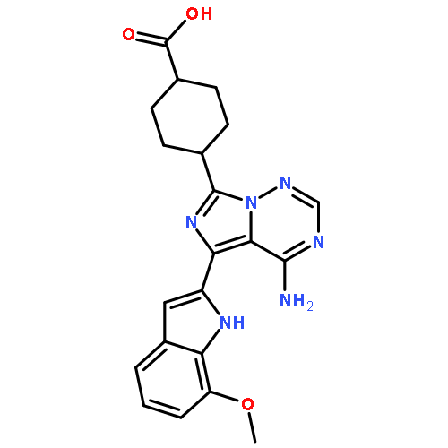 4-[(5Z)-4-amino-5-(7-methoxyindol-2-ylidene)-1H-imidazo[5,1-f][1,2,4]triazin-7-yl]cyclohexane-1-carboxylic acid