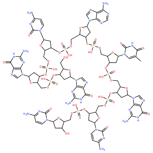 2'-deoxycytidylyl-(5'→3')-2'-deoxycytidylyl-(5'→3')-2'-deoxyguanylyl-(5'→3')-thymidylyl-(5'→3')-2'-deoxyadenylyl-(5'→3')-2'-deoxycytidylyl-(5'→3')-2'-deoxyguanylyl-(5'→3')-2'-deoxyguanosine