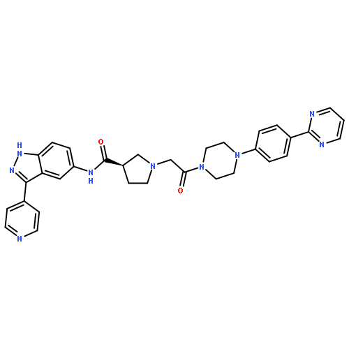 (3R)-1-[2-oxo-2-[4-(4-pyrimidin-2-ylphenyl)piperazin-1-yl]ethyl]-N-(3-pyridin-4-yl-1H-indazol-5-yl)pyrrolidine-3-carboxamide