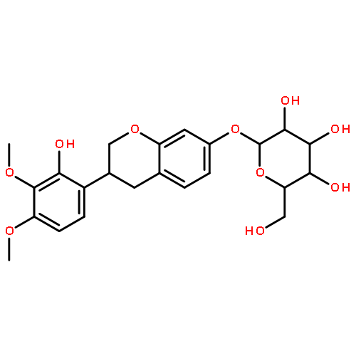 b-D-Glucopyranoside,3,4-dihydro-3-(2-hydroxy-3,4-dimethoxyphenyl)-2H-1-benzopyran-7-yl