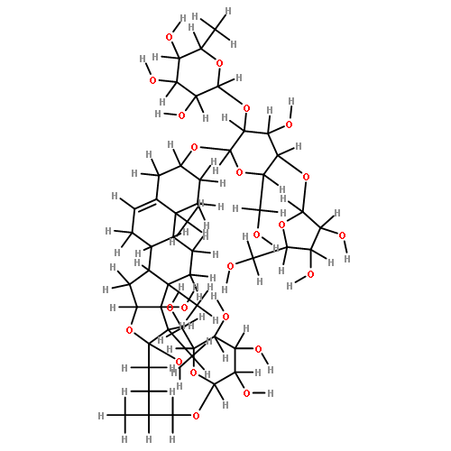 26-O-beta-glucopyranosyl-(25R)-22-hydroxy-5-ene-furostane-3beta,17alpha,26-triol 3-O-alpha-L-arabinofuranosyl-(1->4)-[alpha-L-rhamnopyranosyl-(1->2)]-beta-D-glucopyranoside