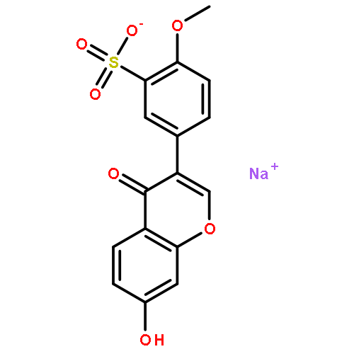 5-(7-hydroxy-4-oxochromen-3-yl)-2-methoxybenzenesulfonic acid, sodium