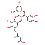 2-(3,4-dihydroxyphenyl)-5,7-dihydroxy-4-oxo-4H-chromen-3-yl 6-O-(carboxyacetyl)-beta-D-glucopyranoside