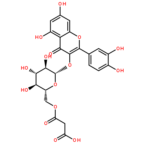 2-(3,4-dihydroxyphenyl)-5,7-dihydroxy-4-oxo-4H-chromen-3-yl 6-O-(carboxyacetyl)-beta-D-glucopyranoside
