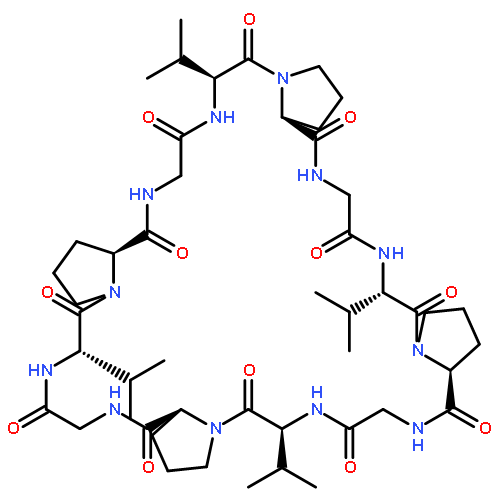 Cyclo(glycyl-L-valyl-L-prolylglycyl-L-valyl-L-prolylglycyl-L-valyl-L-prolylglycyl-
L-valyl-L-prolyl)