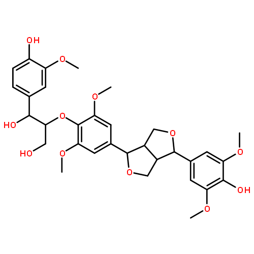 2-[2,6-Dimethoxy-4-[tetrahydro-4-(4-hydroxy-3,5-dimethoxyphenyl)-1H,3H-furo[3,4-c]furan-1-yl]phenoxy]-1-(4-hydroxy-3-methoxyphenyl)-1,3-propanediol