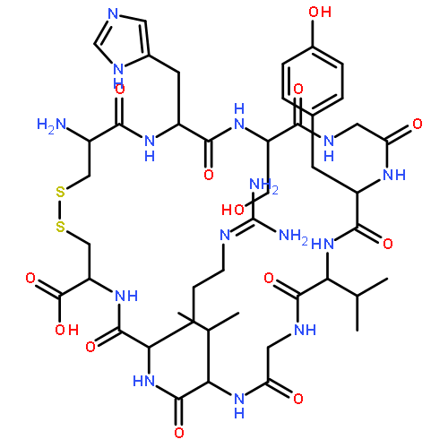 L-Cysteine,L-cysteinyl-L-histidyl-L-serylglycyl-L-tyrosyl-L-valylglycyl-L-valyl-L-arginyl-,cyclic (1®10)-disulfide (9CI)