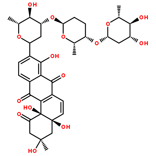 Benz[a]anthracene-1,7,12(2H)-trione,9-[2,6-dideoxy-3-O-[(2S,5S,6S)-5-[(2,6-dideoxy-b-D-arabino-hexopyranosyl)oxy]tetrahydro-6-methyl-2H-pyran-2-yl]-b-D-arabino-hexopyranosyl]-3,4,4a,12b-tetrahydro-3,4a,8,12b-tetrahydroxy-3-methyl-,(3R,4aR,12bS)-