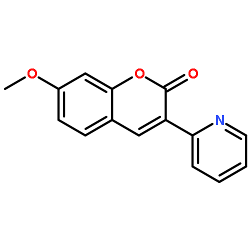 2H-1-Benzopyran-2-one, 7-methoxy-3-(2-pyridinyl)-