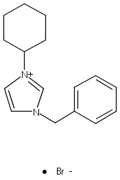 1H-Imidazolium, 3-cyclohexyl-1-(phenylmethyl)-, bromide (1:1)