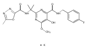 4-Pyrimidinecarboxamide, N-[(4-fluorophenyl)methyl]-5-hydroxy-6-methoxy-2-[1-methyl-1-[[(5-methyl-1,3,4-oxadiazol-2-yl)carbonyl]amino]ethyl]-, potassium salt (1:1)