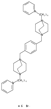 1,4-Diazoniabicyclo[2.2.2]octane, 1,1'-[1,4-phenylenebis(methylene)]bis[4-(6-pyridiniohexyl)-, bromide (1:6) 