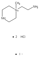 Piperazinium, 1-(2-aminoethyl)-1-methyl-, iodide, hydrochloride (1:1:2) 