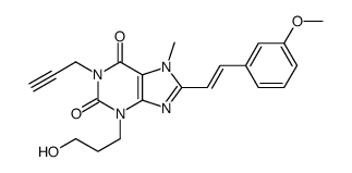 3-(3-HYDROXYPROPYL)-8-[(E)-2-(3-METHOXYPHENYL)ETHENYL]-7-METHYL-1-PROP-2-YNYLPURINE-2,6-DIONE 